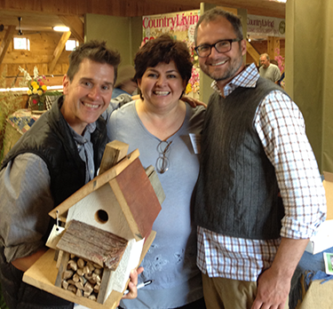 Here we are with the Fabulous Beekman Boys, Brent and Josh, at the annual Country Living Fair in Rhinebeck, NY!  They now own the very birdhouse in this photo!